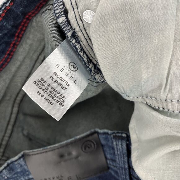 New Mens Artful Rebel Jax Slim Fit Denim Jeans Size 34x30 NWT Distressed - Picture 6 of 9